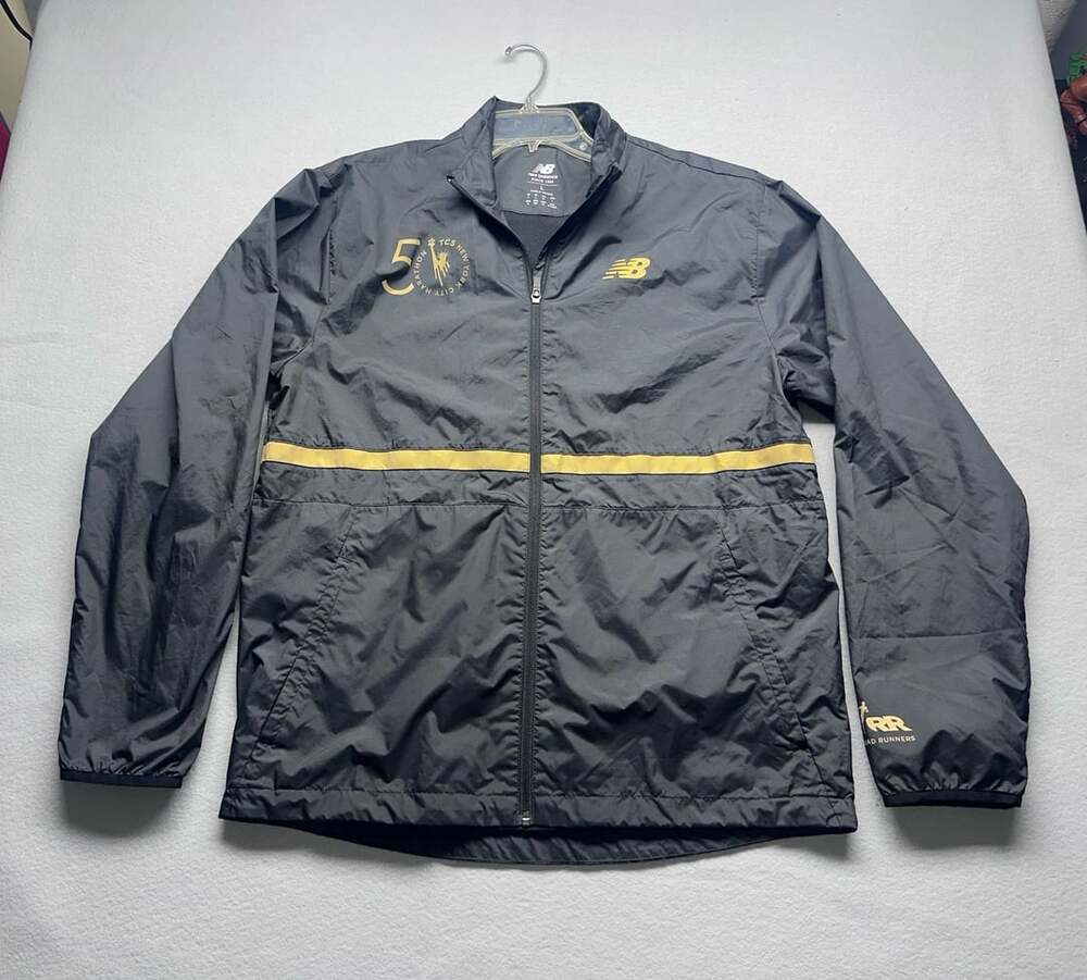 New Balance NYC Marathon 50th Anniversary Windbreaker Size L Black